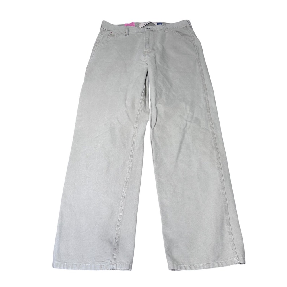 Gap Mechanic Low Rise Boot Fit Pants Tan Khaki Cotton Canvas Mens 30x30